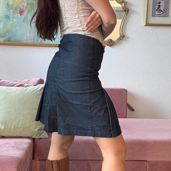 Jean Pleated Midi Skirt - Picture 5 of 5